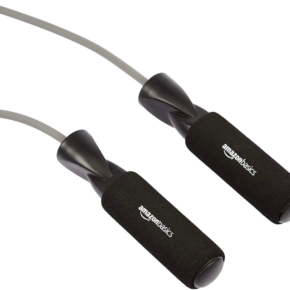 Jump Rope, Amazon Basics, Adjustable, Gray - Picture 2 of 5